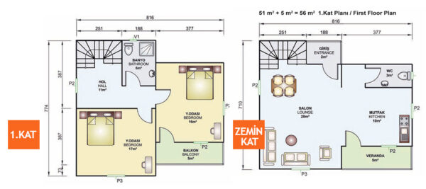 Kayseri Anahtar Teslim Prefabrik 105 mt - Görsel 2