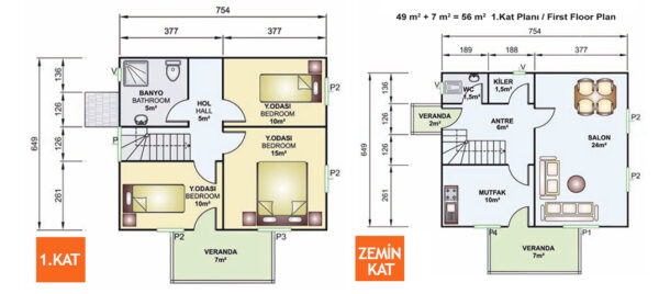 Kayseri Anahtar Teslim Prefabrik 114 mt - Görsel 2